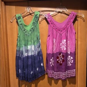 Colorful Sleeveless Embroidered Tops